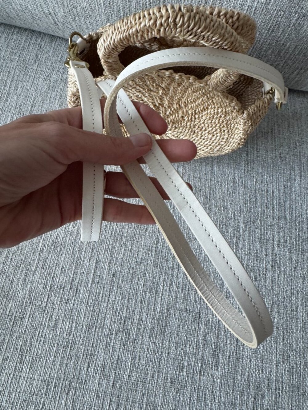 clare vivier raffia straw beach summer night bag - Picture 6 of 6